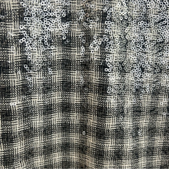 NWT Draper James Collection Plaid Sequin V-neck Top Black/White Size Small - Picture 11 of 14